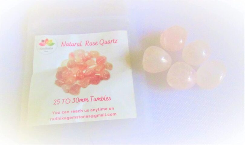 Rose Quartz Pack of 5 AAA Quality Tumbled Stones | 15 TO 20mm Tumbled Stones | Healing Stones| Rose Quartz Tumbles in Gift Pack - Image 3