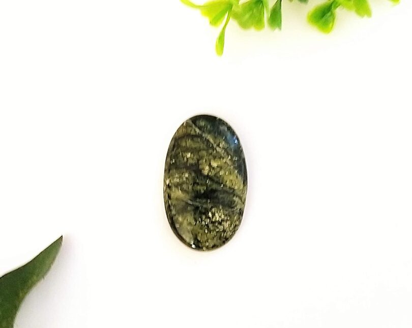 Rainforest Jasper Crystal Cabochon | 40mm Rainforest Jasper Pocket Palmstone | Natural Crystal Energy Cabochon | Healing Worry Stone | Meditation | Gift Energy Palmstone