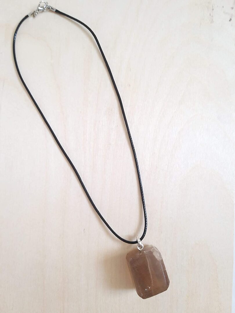 Smoky Quartz Pendant Necklace | Stunning 925-Silver Pendant | Adjustable Waxed Cord -18'' | Natural Healing Stone Pendant | Gift for Her - Image 2