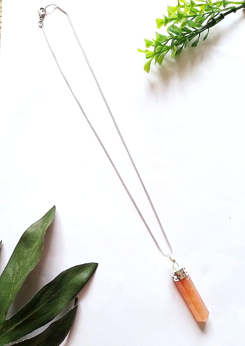 Citrine Crystal Point Necklace | Citrine Natural Gemstone Necklace | Citrine Crystal Energy | Gift Crystal Energy Necklace | Gift for Her