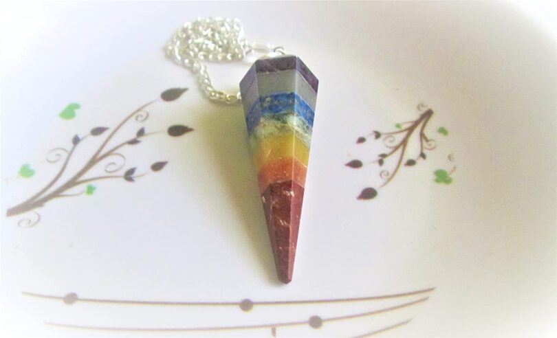 7-Chakra Crystal Pendulum | Natural 7-Chakra Crystals | Crystal Dowsing Pendulum | Scrying Healing Crystal | Gift Crystal Energy Pendulum | Natural Healing Stone Pendulum | Gift Packing - Image 5