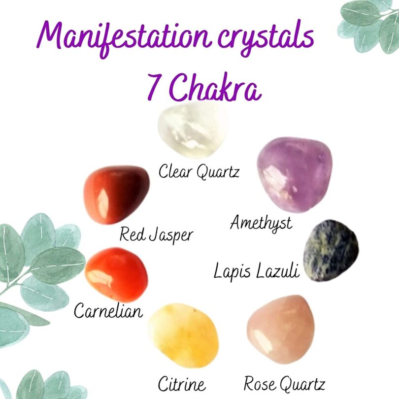 Healing Crystals Set | 7 Chakra Crystals Set | Chakra Balancing Chart | Crystals Info and Guide Card I Gift 7 Chakra Meditation Set - Image 5