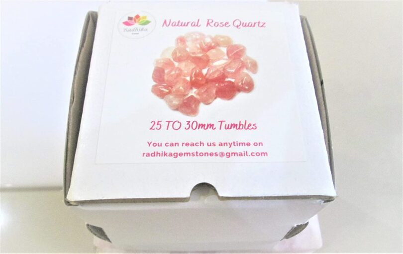 Rose Quartz Pack of 1 LB. AAA Quality Tumbled Stones | 25 TO 30mm Tumbled Stones | 30-35 Healing Stones| 460 Gms. Tumbles in Gift Pack - Image 6