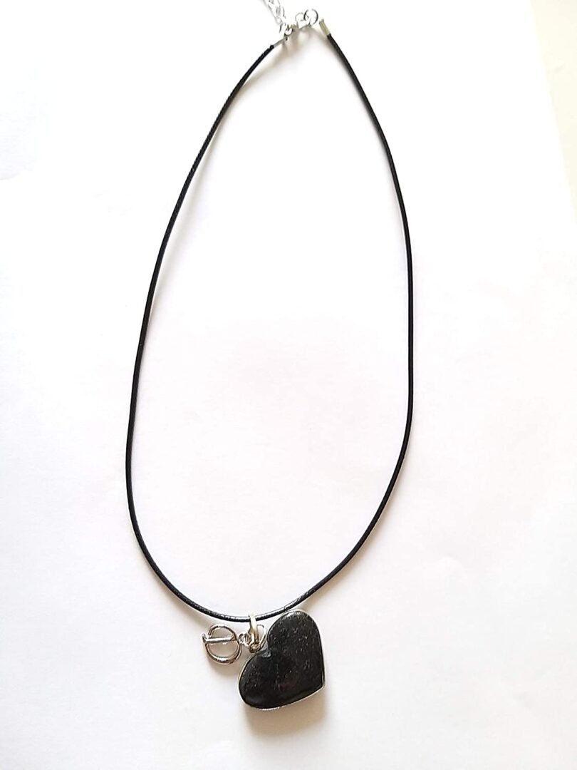 Initial - D - Necklace with Natural Black Onyx Pendant | Stunning Personalised Necklace | Crystal Pendant with Inital -18"- Waxed Cord Necklace | Gift for Her - Image 3