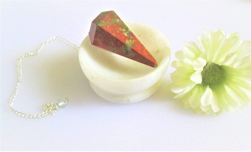 Unakite Pendulum | Natural Unakite Crystals | Crystal Dowsing Pendulum | Scrying Healing Crystal | Gift Crystal Energy Pendulum | Natural Healing Stone Pendulum | Gift Packing