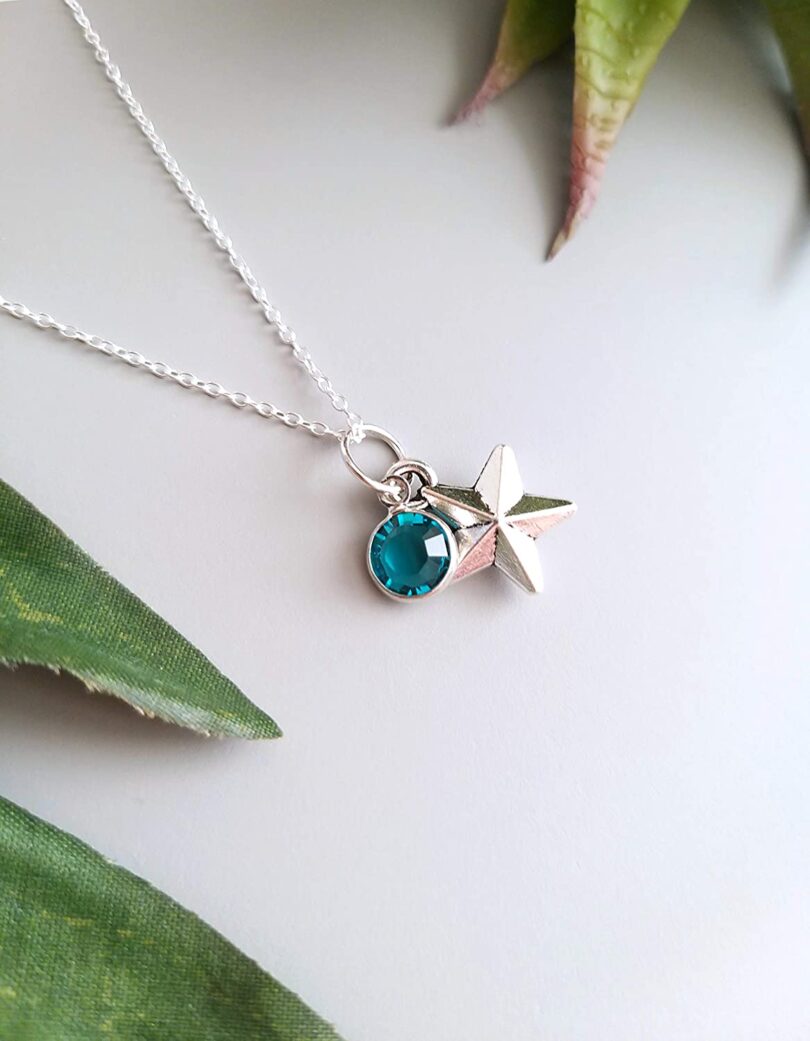 December-Sagittarius Birthstone and Charm Silver Necklace| Blue Zircon Silver Necklace Christmas Gift |Geniune 925 Sterling Silver|Gifts for her - Image 6