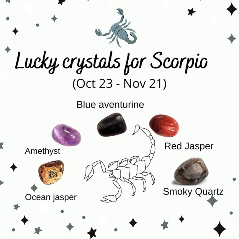 Scorpio Zodiac Crystals Set | 5 Crystals for Birthdates-23rd Oct. To 21st Nov.| Scorpio Lucky Crystals | Birthday Gift For Scorpio Zodiac - Image 3