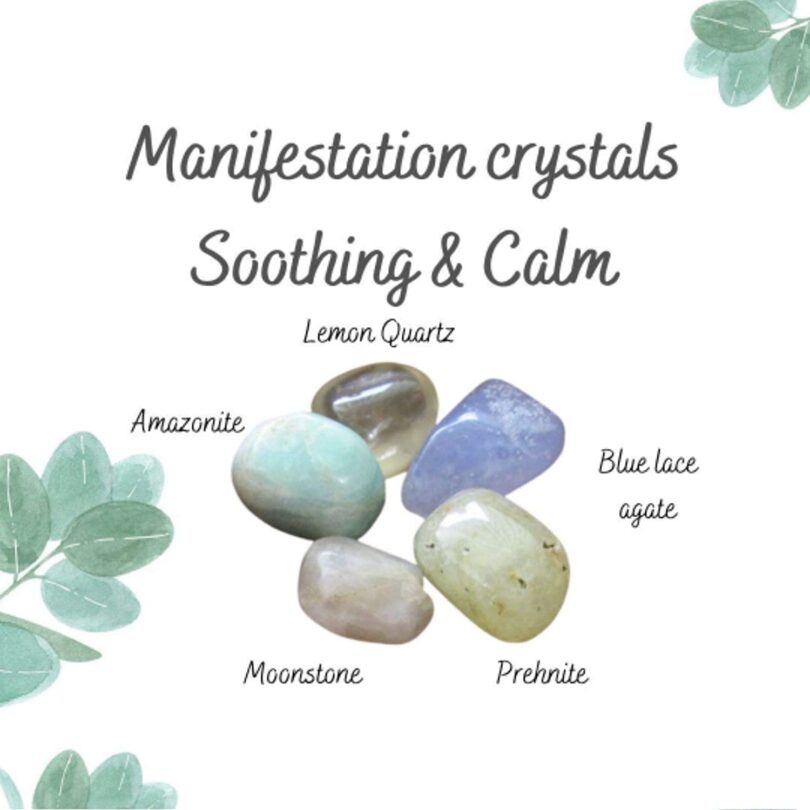 Manifestation Crystal Set | Soothing & Calm Crystal Set | Crystals To Sooth and Caim | 5 Lovely Crystals in Gift Packing | Crystal Info Card - Image 6