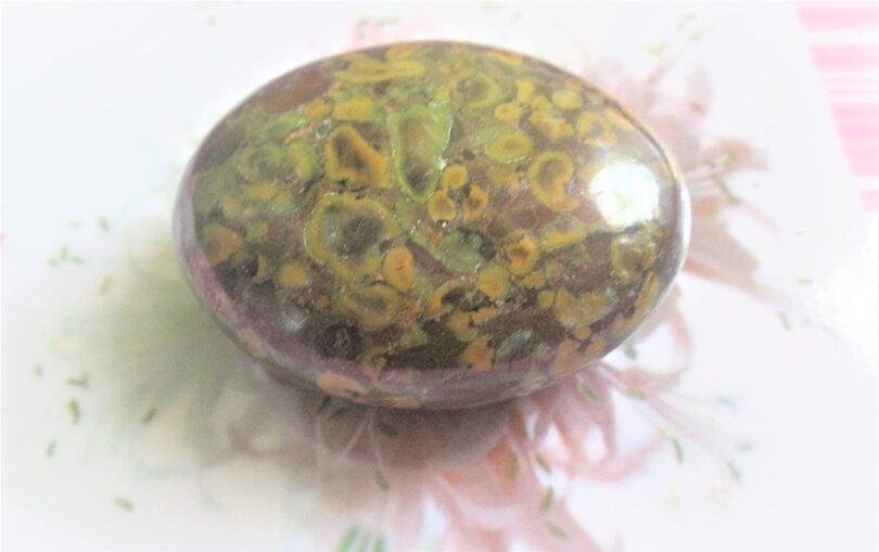 Rainforest Jasper Palmstone | Natural Rainforest Jasper Massager | 60mm Rainforest Jasper Palmstone |Gift Crystal Palmstone - Image 4