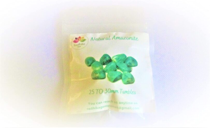 Amazonite Pack of 10 AAA Quality Tumbled Stones | 20 TO 25mm Tumbled Stones | Healing Stones | Amazonite Tumbles in Gift Pack - Image 2