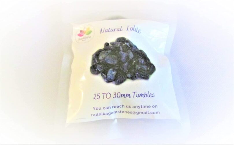 Iolite Pack of 10 AAA Quality Tumbled Stones | 15 TO 20mm Tumbled Stones | 10 Pcs. Healing Stones | 10 Tumbles in Gift Pack - Image 2