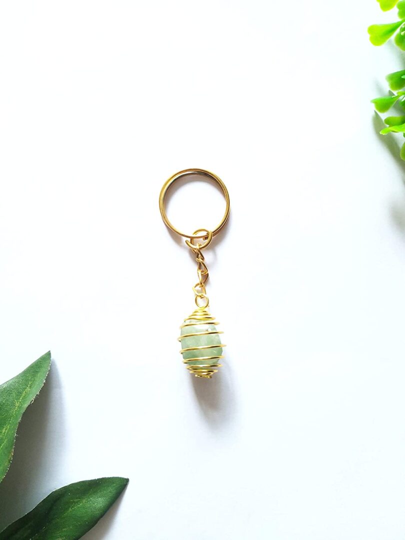 Aquamarine Blue Crystal Keyring | Aquamarine Natural Gemstone Keyring | Aquamarine Crystal Energy | Gift Crystal Energy Keyring | Gift for Her