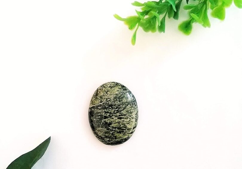 Rainforest Jasper Crystal Cabochon | 40mm Rainforest Jasper Pocket Palmstone | Natural Crystal Energy Cabochon | Healing Worry Stone | Meditation | Gift Energy Palmstone