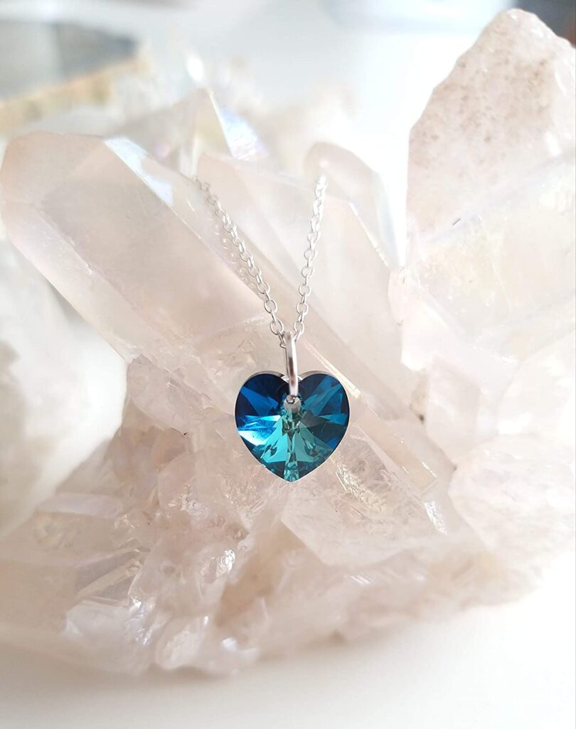 December-Sagittarius Birthstone Heart Silver Necklace| Blue Zircon Silver Necklace Christmas Gift |Geniune 925 Sterling Silver|Gifts for her - Image 5