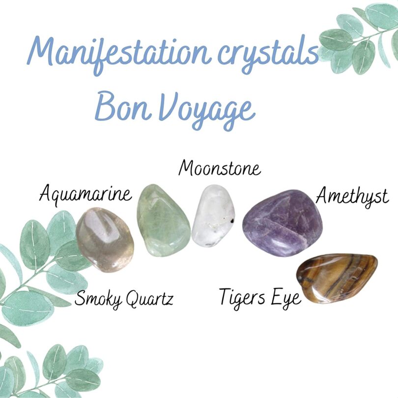 Manifestation Set | Bon Voyage Crystals Set | Crystals Of Happy Journey | 5 Lovely Crystals in Gift Box | Crystal Properties Info Card - Image 4