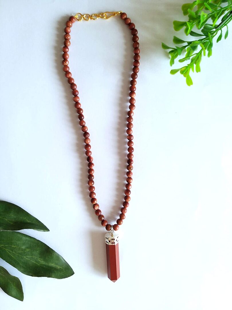 Goldstone Red Pendant Necklace | Natural Golden Sunstone Necklace| Crystal Energy Necklace Jewelery | Healing stone | Gift Crystal Necklace - Image 3