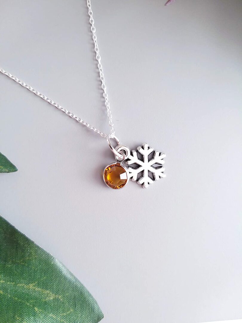 November-Scorpio Birthstone Charm Silver Necklace| Yellow Topaz Silver Necklace Christmas Gift | Geniune 925 Sterling Silver | Gifts for her - Image 3