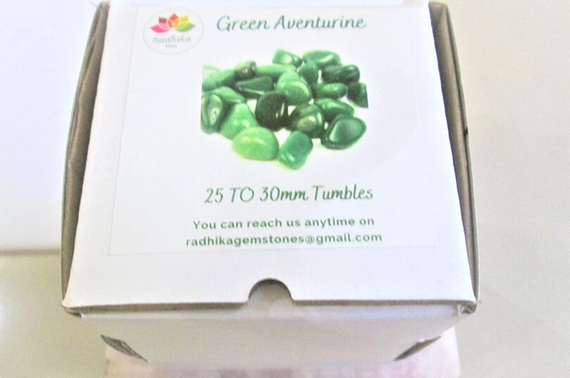 Green Aventurine Pack of 1 LB. AAA Quality Tumbles | 25 TO 30mm Tumbled Stones | 30-35 Healing Stones | 460 Gms. Tumbles in Gift Pack - Image 2