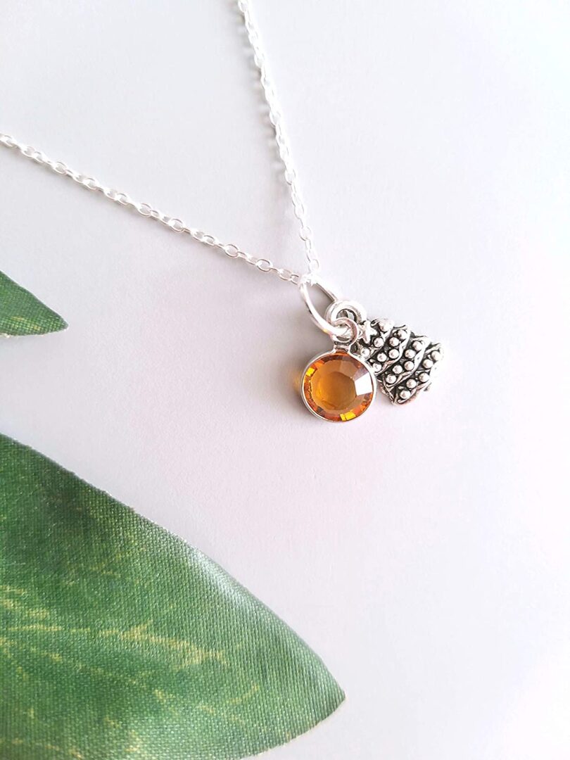 November-Scorpio Birthstone Charm Silver Necklace| Yellow Topaz Silver Necklace Christmas Gift | Geniune 925 Sterling Silver | Gifts for her - Image 2