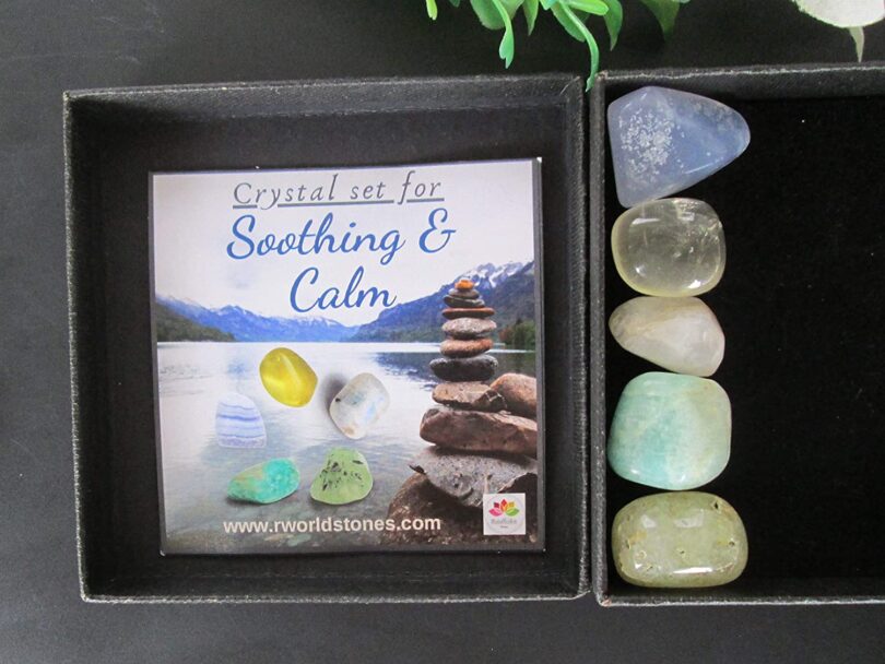 Manifestation Crystal Set | Soothing & Calm Crystal Set | Crystals To Sooth and Caim | 5 Lovely Crystals in Gift Packing | Crystal Info Card - Image 5