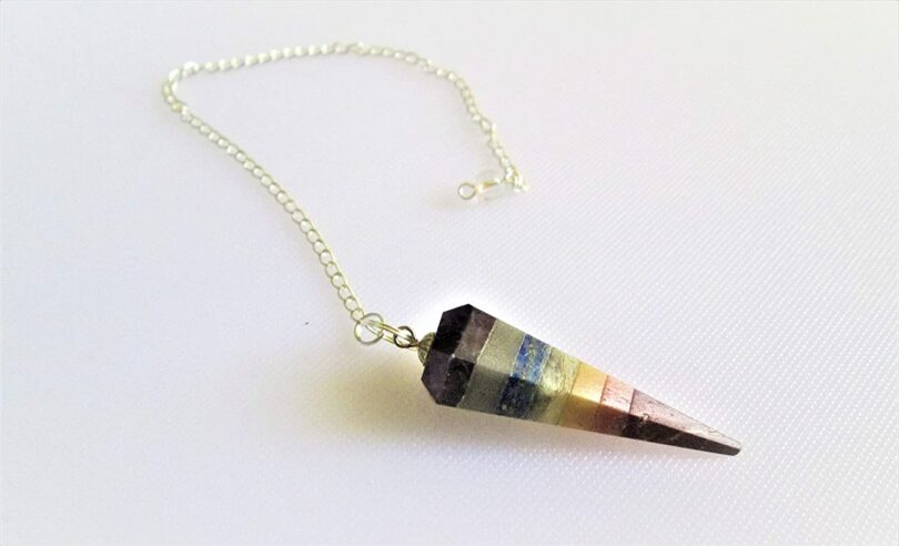 7-Chakra Crystal Pendulum | Natural 7-Chakra Crystals | Crystal Dowsing Pendulum | Scrying Healing Crystal | Gift Crystal Energy Pendulum | Natural Healing Stone Pendulum | Gift Packing - Image 2