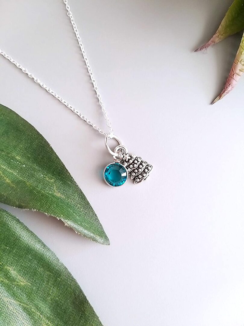 December-Sagittarius Birthstone and Charm Silver Necklace| Blue Zircon Silver Necklace Christmas Gift |Geniune 925 Sterling Silver|Gifts for her - Image 3