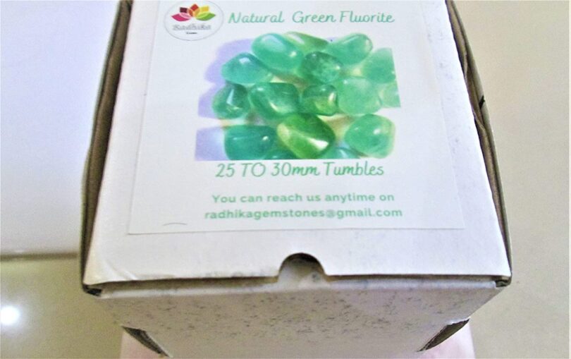 Fluorite Pack of 1 LB. AAA Quality Tumbled Stones | 25 TO 30mm Tumbled Stones | 30-35 Pcs. Healing Stones | 460 Gms. Tumbles in Gift Pack - Image 3