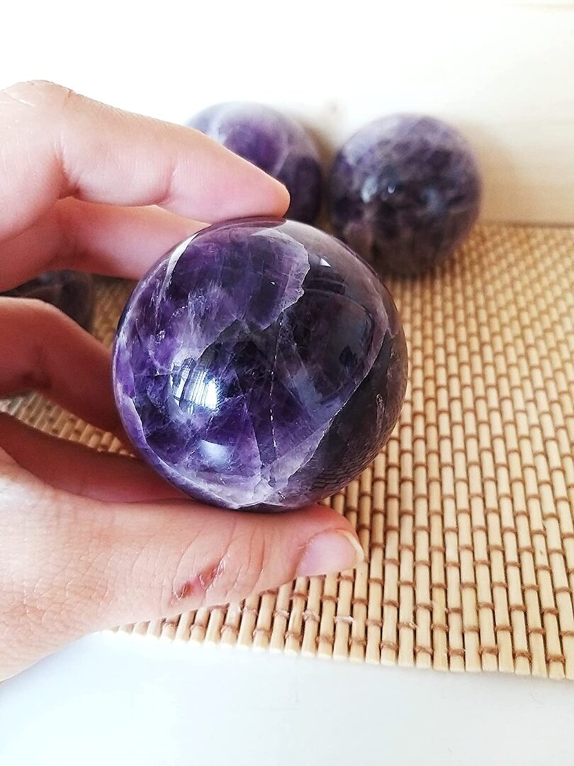 Amethyst Sphere | Natural Purple Amethyst Ball | 40mm TO 50mm Diameter Orb | Crystal sphere | Healing stone | Gift Amethyst Crystal Sphere