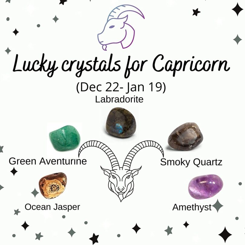 Capricorn Zodiac Crystals Set | 5 Crystals for Birthdates-22nd Dec. To 19th Jan. | Capricorn Lucky Crystals | Birthday Gift For Capricorn - Image 6