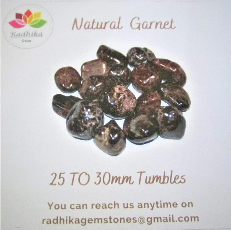 Garnet Pack of 1 LB. AAA Quality Tumbled Stones | 25 TO 30mm Tumbled Stones | 30-35 Healing Stones| 460 Gms. Tumbles in Gift Pack - Image 5