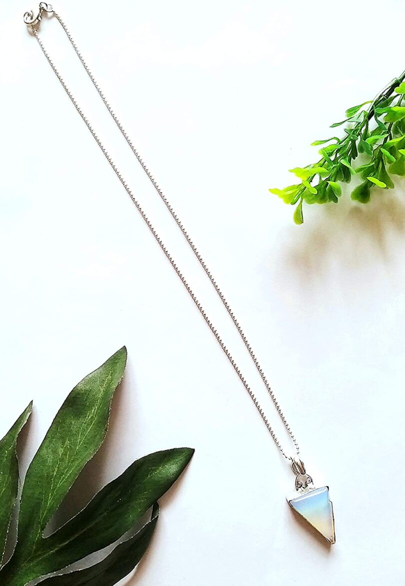 Opalite Crystal Pendant Necklace | Natural Opalite | Crystal Necklace Jewelery | Gift Opalite Crystal Necklace | Gift for Her