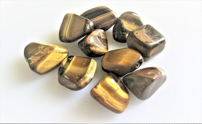 Tigers Eye Pack of 10 AAA Quality Tumbled Stones | 25 TO 30mm Tumbled Stones| Healing Stones | Tigers Eye Tumbles & Info Card in Gift Pack - Image 3