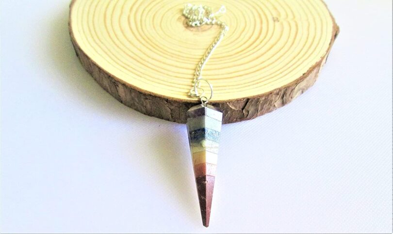 7-Chakra Crystal Pendulum | Natural 7-Chakra Crystals | Crystal Dowsing Pendulum | Scrying Healing Crystal | Gift Crystal Energy Pendulum | Natural Healing Stone Pendulum | Gift Packing - Image 4