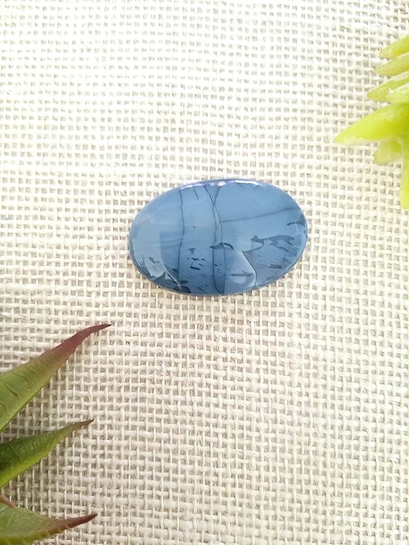 Blue Lace Agate Crystal Cabochon | 50mm Blue Lace Agate Pocket Palmstone | Natural Crystal Energy Cabochon | Healing Worry Stone | Meditation | Gift Energy Palmstone - Image 3