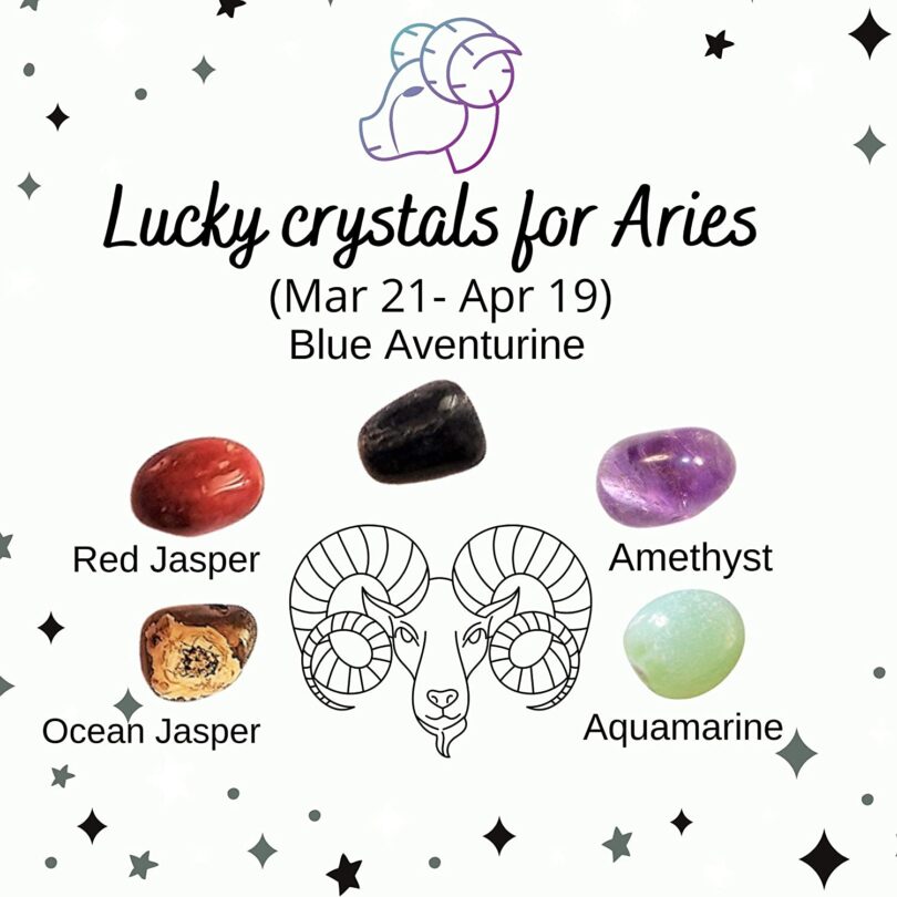 Aries Zodiac Crystals Set | 5 Crystals for Birthdates-21st March To 19th April | Aries Lucky Crystals | Birthday Gift For Aries Zodiac - Image 4