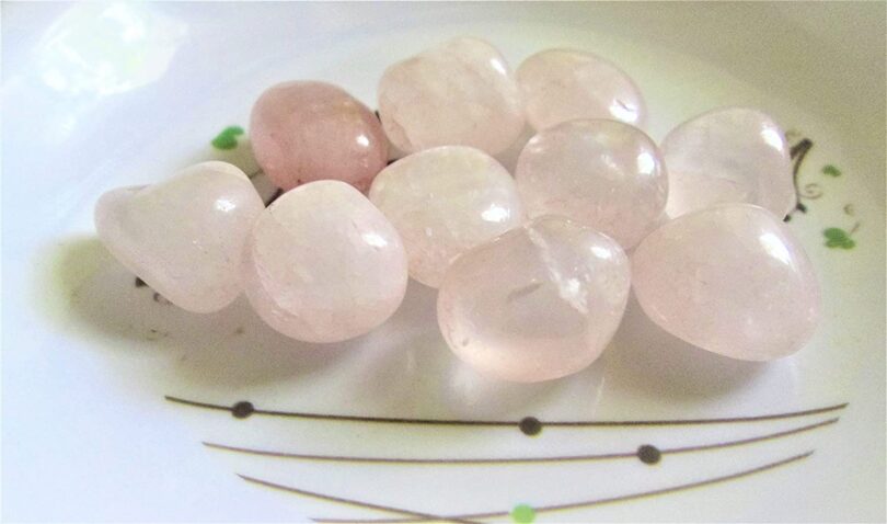 Rose Quartz Pack of 10 AAA Quality Tumbled Stones | 25 TO 30mm Tumbled Stones | Healing Stones| Rose Quartz Tumbles & Info Card in Gift Pack - Image 3