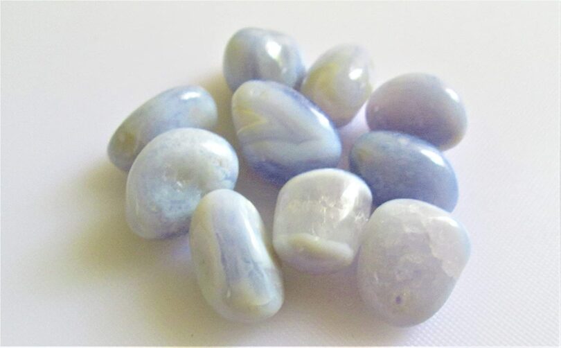 Blue Lace Agate Tumbles Pack of 10 AAA Quality | 25 TO 30mm Tumbled Stones | Healing Stones | Blue Lace Agate Tumbles & Info Card in Gift Pack - Image 3