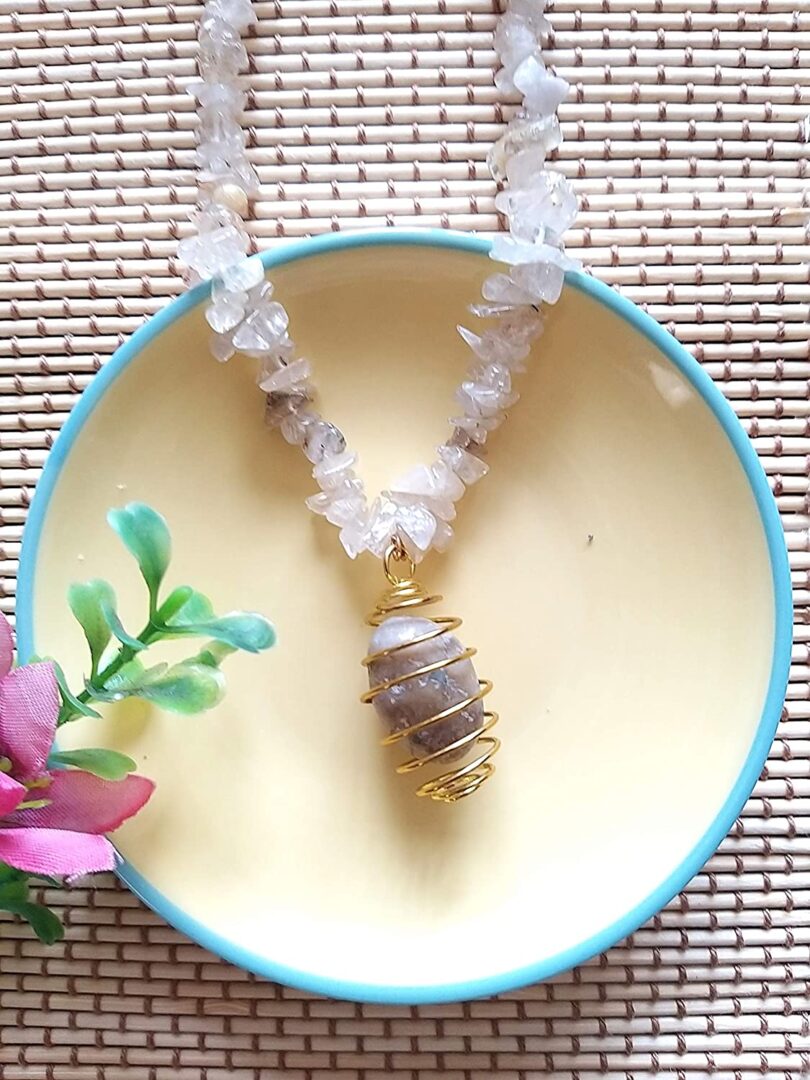 Rutile Quartz Pendant Necklace | Rutile quartz Crystal Necklace | Healing Stone | Meditation | Gift Rutile Quartz Crystal s Necklace