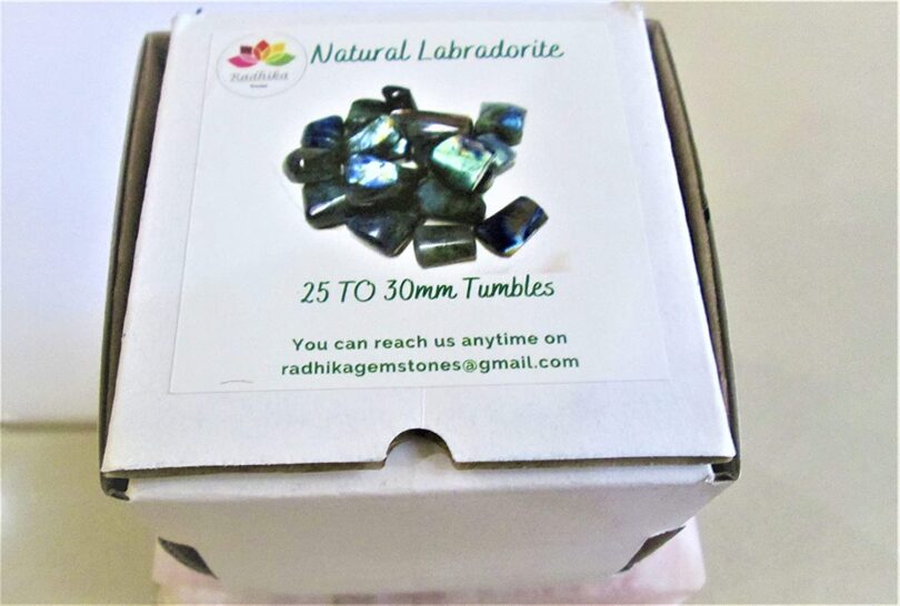 Labradorite Pack of 1 LB AAA Quality Tumbled Stones | 25 TO 30mm Tumbled Stones | 30-35 Healing Stones | 460 Gms. Tumbles in Gift Pack - Image 3