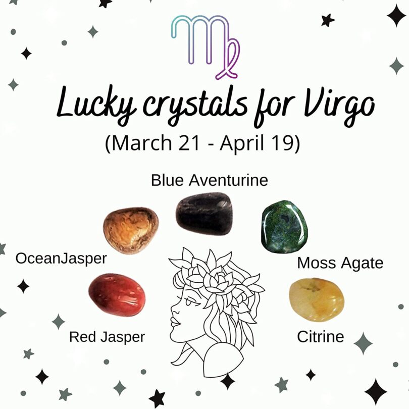 Virgo Zodiac Crystals Set | 5 Crystals for Birthdates-23rd August To 22nd September | Virgo Lucky Crystals | Birthday Gift For Virgo Zodiacs - Image 2