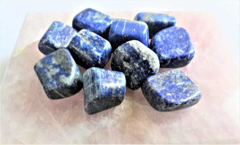 Lapis Lazuli Pack of 10 AAA Quality Tumbled Stones | 25 TO 30mm Tumbled Stones | Healing Stones |Lapis Lazuli Tumbles & Info Card in Gift Pack - Image 4