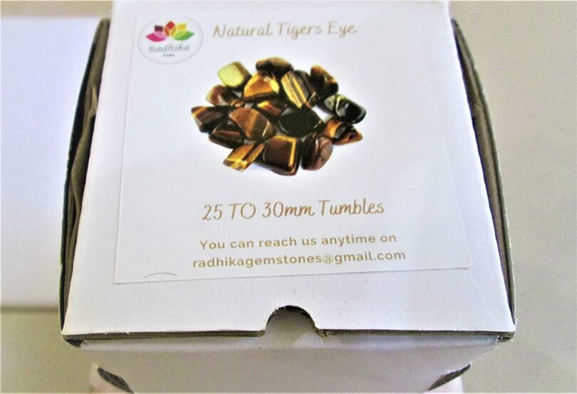 Tigers Eye Pack of 1 LB. AAA Quality Tumbled Stones | 25 TO 30mm Tumbled Stones| 30-35 Healing Stones | 460 Gms. Tumbles in Gift Pack - Image 6