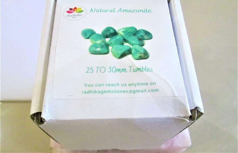 Amazonite Pack of 1 LB AAA Quality Tumbled Stones | 25 TO 30mm Tumbled Stones | 30-35 Healing Stones | 460 Gms. Tumbles in Gift Pack - Image 2