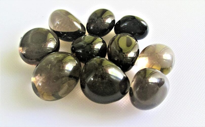 Smoky Quartz Pack of 10 AAA Quality Tumbled Stones | 25 TO 30mm Tumbled Stones|Healing Stones |Smoky Quartz Tumbles & Info Card in Gift Pack - Image 2