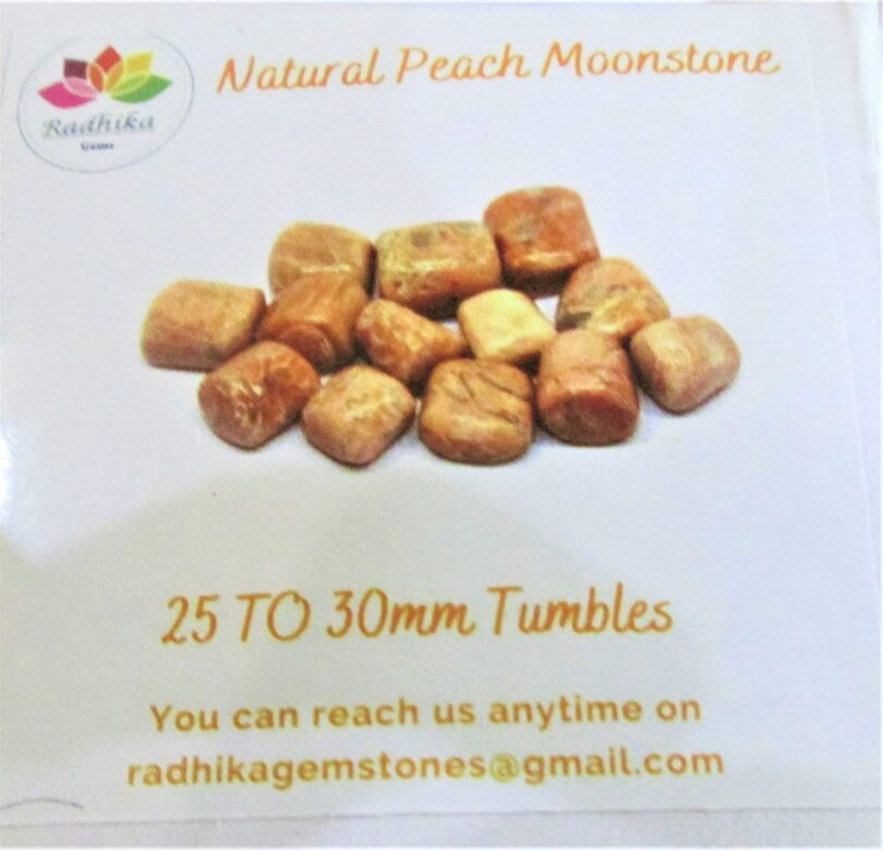 Peach Moonstone Pack of 1 LB. AAA Quality Tumbles | 25 TO 30mm Tumbled Stones |30-35 Pcs, Healing Stones | 460 Gms.Tumbles in Gift Pack - Image 4