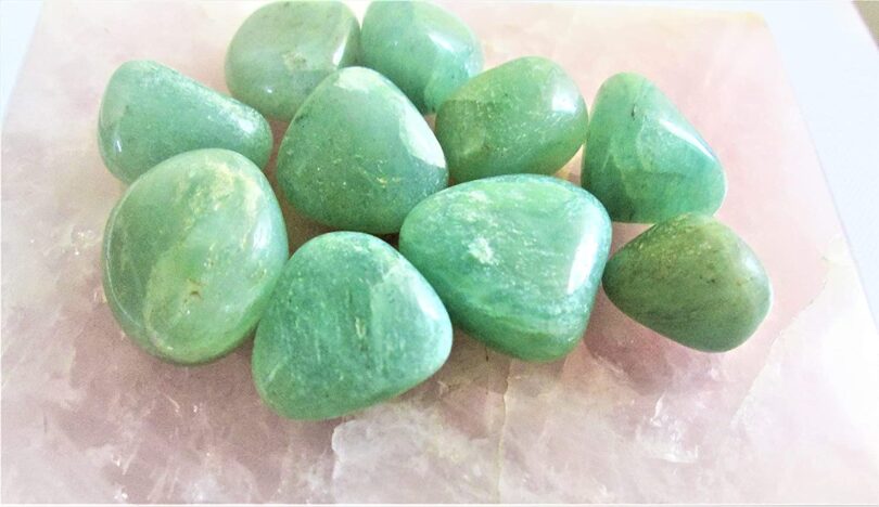 Green Aventurine Pack of 10 AAA Quality Tumbles | 25 TO 30mm Tumbled Stones | Healing Stones | Green Aventurine Tumbles & Info Card in Gift Pack - Image 3