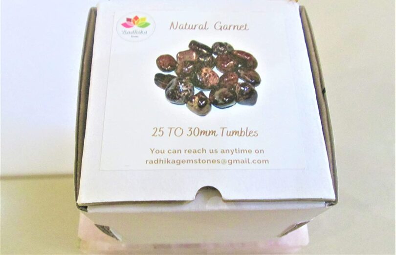 Garnet Pack of 1 LB. AAA Quality Tumbled Stones | 25 TO 30mm Tumbled Stones | 30-35 Healing Stones| 460 Gms. Tumbles in Gift Pack