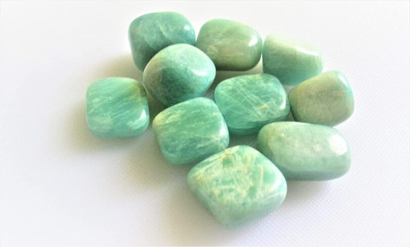 Amazonite Pack of 10 AAA Quality Tumbled Stones | 25 TO 30mm Tumbled Stones | Healing Stones | Amazonite Tumbles & Info Card in Gift Pack - Image 3