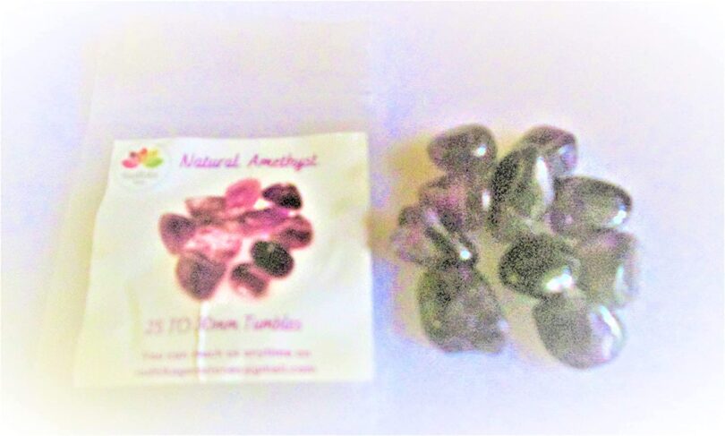 Amethyst Pack of 10 AAA Quality Tumbled Stones | 20 TO 25mm Tumbled Stones | Healing Stones | Amethyst Tumbles in Gift Pack