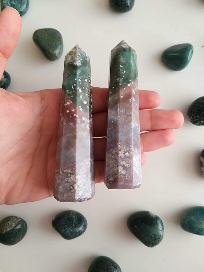 Fancy Jasper Crystal Point | 100mm Large Fancy Jasper Tower | Crystal Energy Healing |Fancy Jasper Wand|Meditation|Gift Jasper Energy Point - Image 3